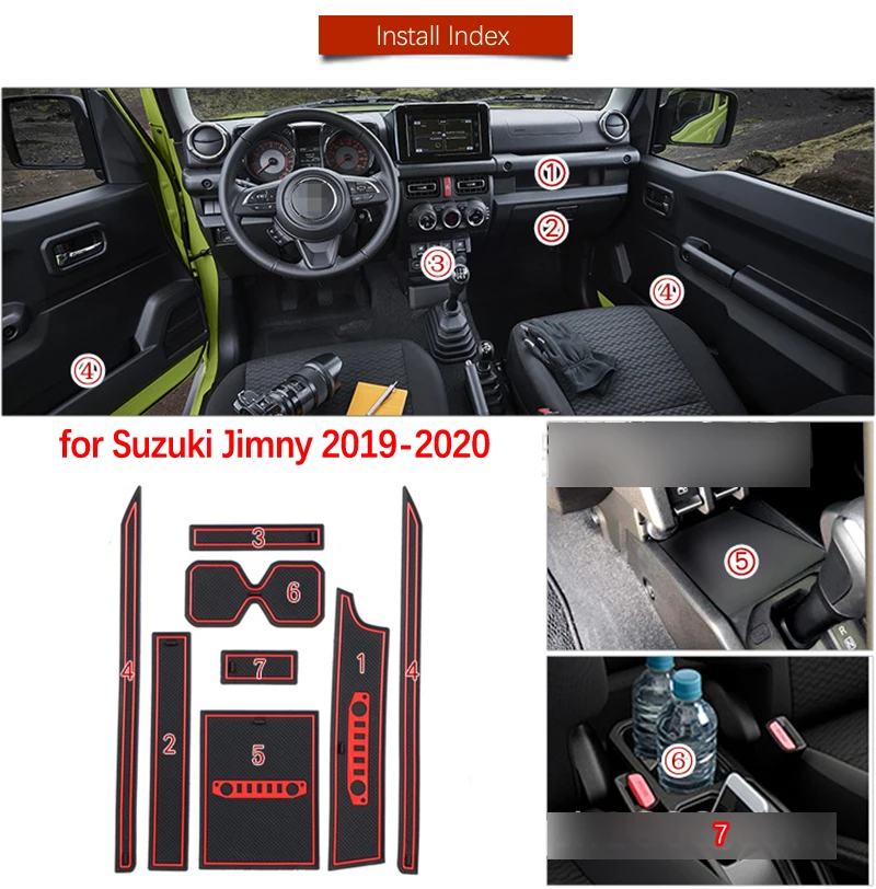 Автомобильный Гаджет коврик для Suzuki Jimny JB64 JB74 Jimny Sierra аксессуары гелевый коврик резиновый слот для ворот коврик для чашки Tapis Voiture