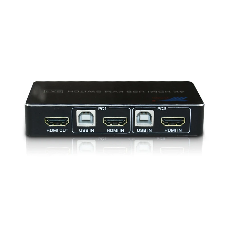  USB HDMI 4K KVM Switch Control 2 Into 1Out Of the Shared Mouse and Keyboard Display KVM Switch Moni