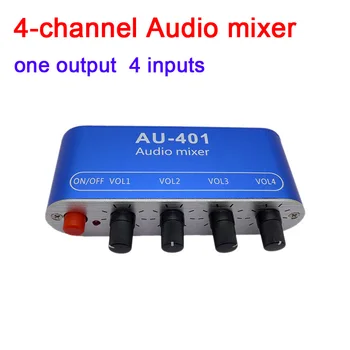 

4 WAY Stereo Audio Signal Mixer Board Drive headphone power amplifier Mixing Board one output 4 WAY input