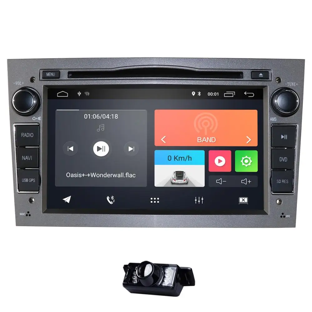 grey Hizpo автомобильный мультимедийный плеер gps Android 9,0 2Din для Vauxhall/Opel/Antara/VECTRA/ZAFIRA/Astra H G J Canbus dvd-плеер радио DAB - Цвет: grey