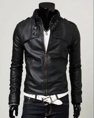 

Large Size Perennial Large Cargo Hot Selling Autumn And Winter Stand Collar Locomotive Leather Coat Short Slim Fit Leather Coat