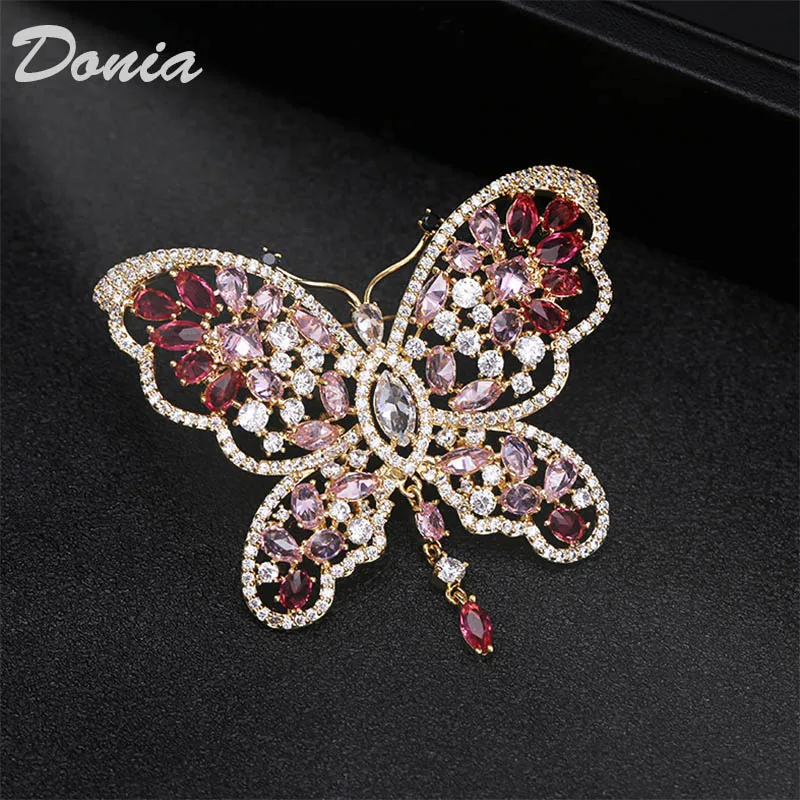 Donia jewelry Fashion new elegant butterfly brooch cute AAA zircon brooch ladies coat personality insect pin animal brooch
