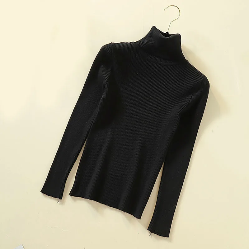 Lucyever Turtleneck Women Knitted Pullovers Sweater Fashion Autumn Winter Soft Jumper Korean Slim Long Sleeve Girls Basic Tops