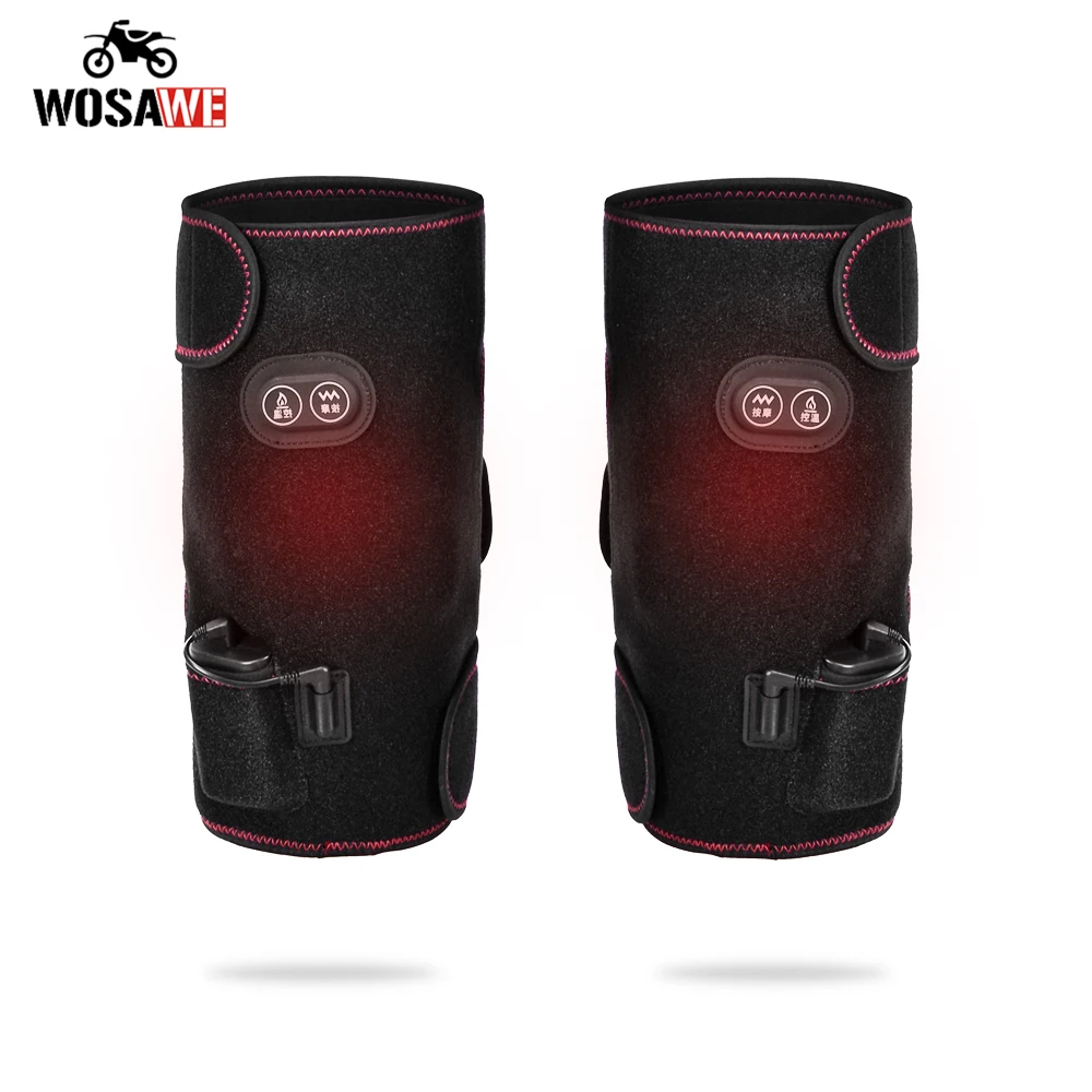 

WOSAWE Motorcycle Heated Knee Pad Motobike Keep Warm Gear Knee Protector USB Equipment Heating Protective Gear Knee Gurad