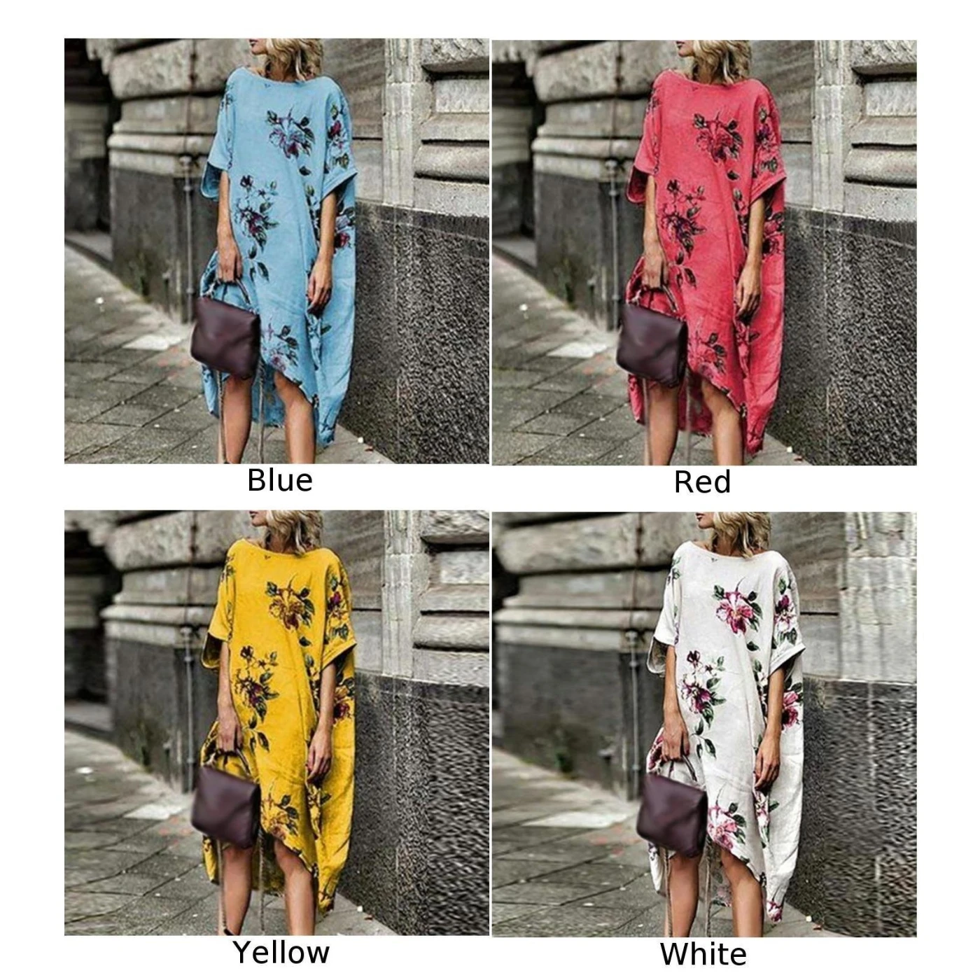 Большие размеры Boho женское платье с цветочным принтом летние женские пляжные свободные пляжные платья