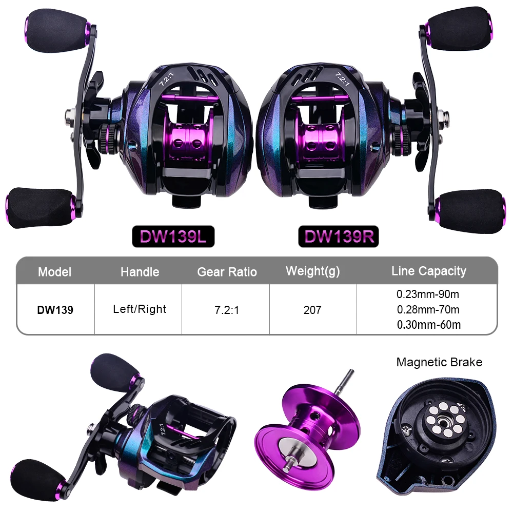 PROBEROS Lightweight Bait Casting Reel 7.2:1 Gear Ratio Carbon Shell  Fishing Wheel Magnetic Brake System Baitcast Reel Tackle - AliExpress