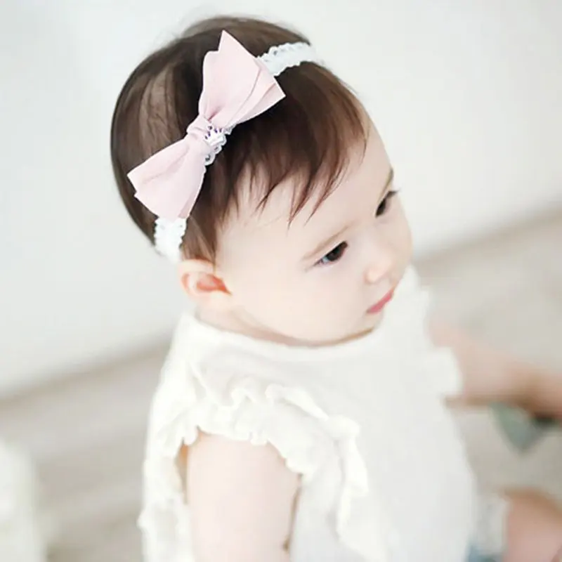 

2020 New Baby Girls Hair Bands Head wear Kids Infant Accessory Bow Headbands Elastic Ribbon Bows