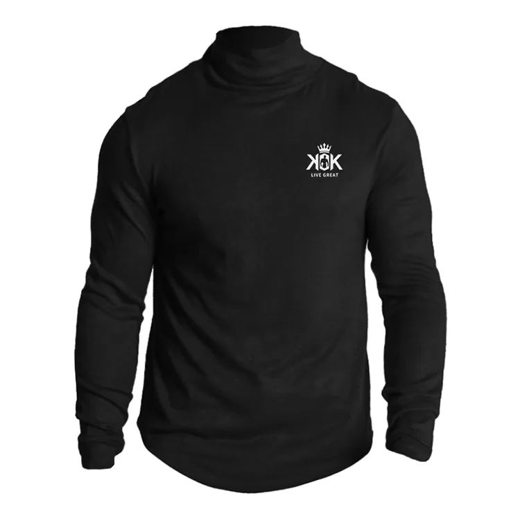 suéter de Otoño Invierno para hombres, Джерси, Повседневное de Цвет твердых de cuello alto para hombres, pulóveres de algodón de p
