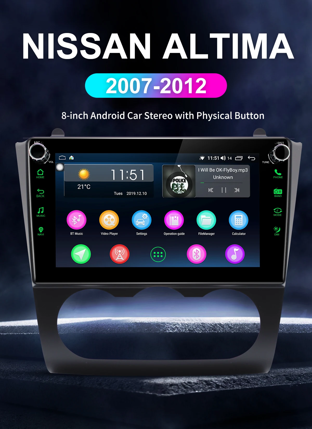 Android 8,1 Автомобильный gps стерео радио для 2007-2012 Nissan Teana Altima ручной A/C автомобильный мультимедийный плеер Поддержка WiFi USB SD DSP BT