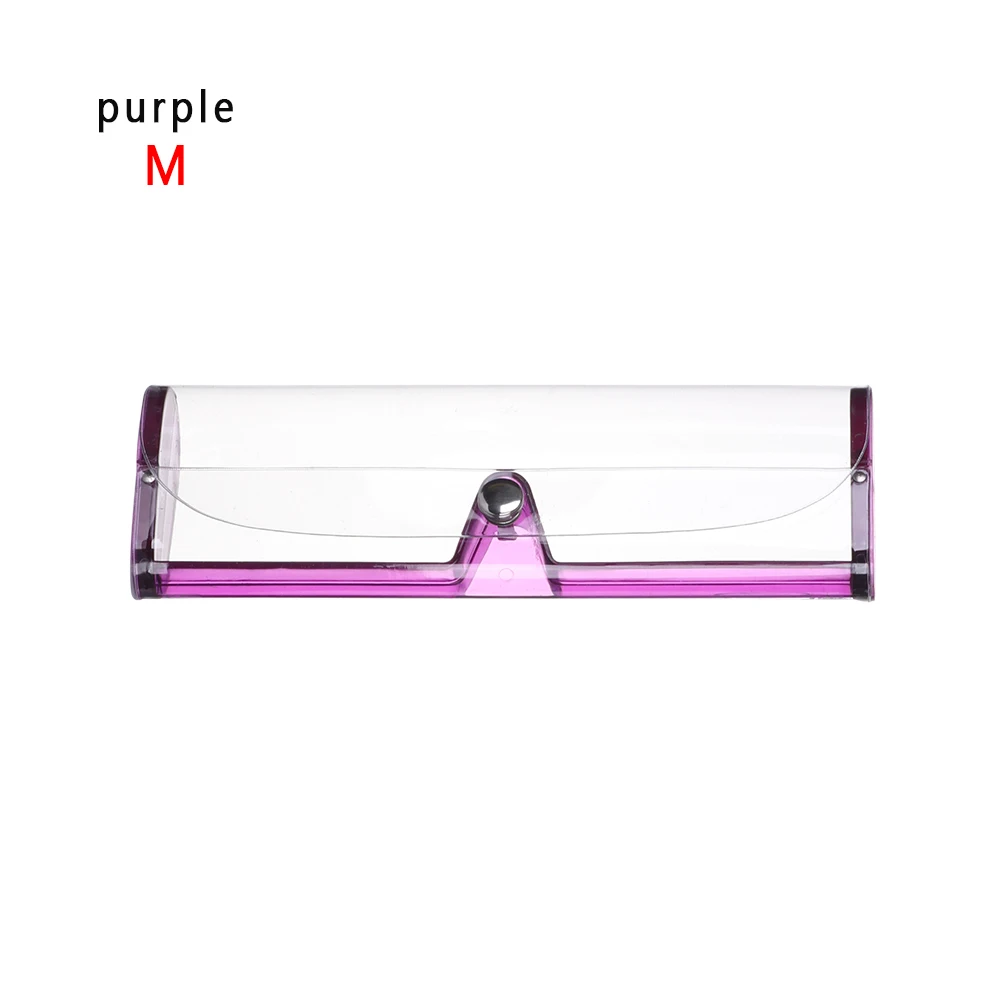 Purple-M 1 шт. стильный мультяшный милый прозрачный ПВХ мягкий защитный футляр для очков Чехол для переноски держатель аксессуары для глаз - Цвет: Purple-M