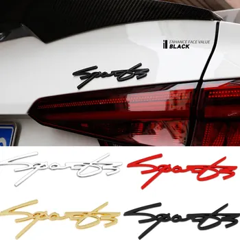 

For Jeep Cherokee KIA Seltos Stinger Toyota Camry Rav4 Corolla Metal Car Body Rear Trunk Sports Words Sticker Auto Accessories