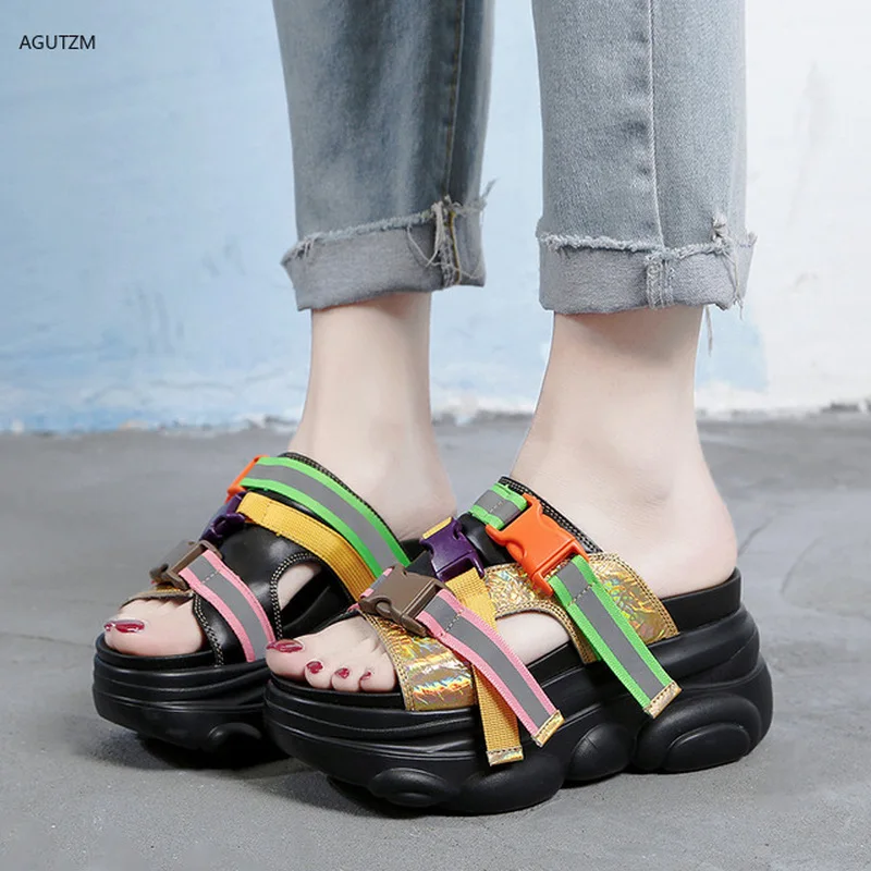 

AGUTZM Sandals women outdoor slippers 2020 summer fashion new non-slip thick-soled shoes casual sports sandals daddy sandals F97