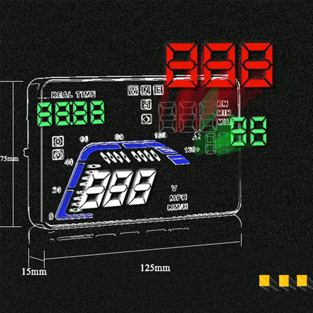 Q7 дисплей HUD ABS универсальный 5,5 дюймов портативный цифровой легко установить Вождение gps Спидометр Позиционирование автомобиля зажигалка авто