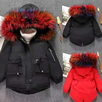 

2019 Cold Winter Jackets For Baby Girls Coats Warm High Quality Hooded Down Cotton Parkas Kids Girl Clothes Thick Parka Outwear