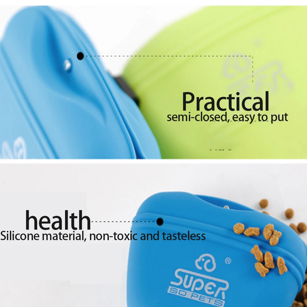 Silicone Dog Training Treat Bags Snack Bag Doggie Pet Feed Pocket Pouch Puppy Snack Reward Waist 5