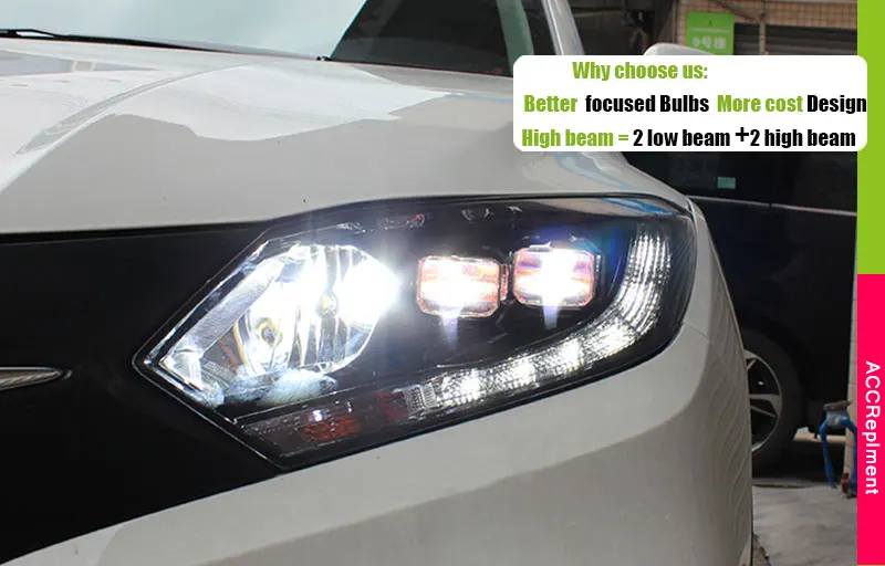 Автомобильный Стайлинг для Honda Vezel фары- светодиодный фонарь светодиодный drl H7 hid Bi-Xenon двойные линзы ближнего света