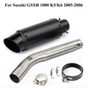 For Suzuki GSXR1000 K5 K6 2005 2006 Motorcycle Exhaust Tips Black Muffler Vent Pipe Mid Link Pipe Connect Pipe Set System