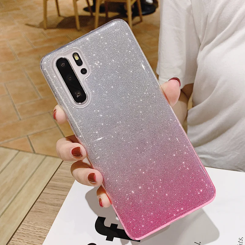 Мягкий Блестящий градиентный чехол для sony Xperia 1 10 XA XA1 Plus XA2 Ultra C6 X XZ Premium XZ2 XZ1 компактный милый чехол из ТПУ