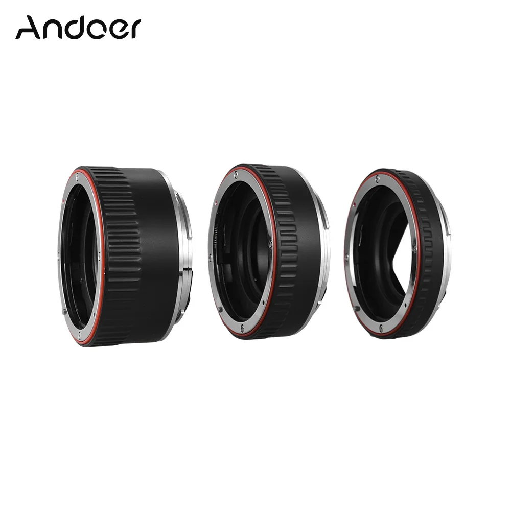 Andoer Upgraded Macro Extension Tube Set 3-Piece Auto Focus Extension Tube Rings for Canon all EF and EF-S Lenses