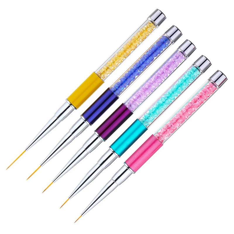 

1Pc Professional DIY Nail Art Painting Fine Pull Line Pen Drawing Pen With Diamond Nail Painting Brush Manicure Tools Drop Ship