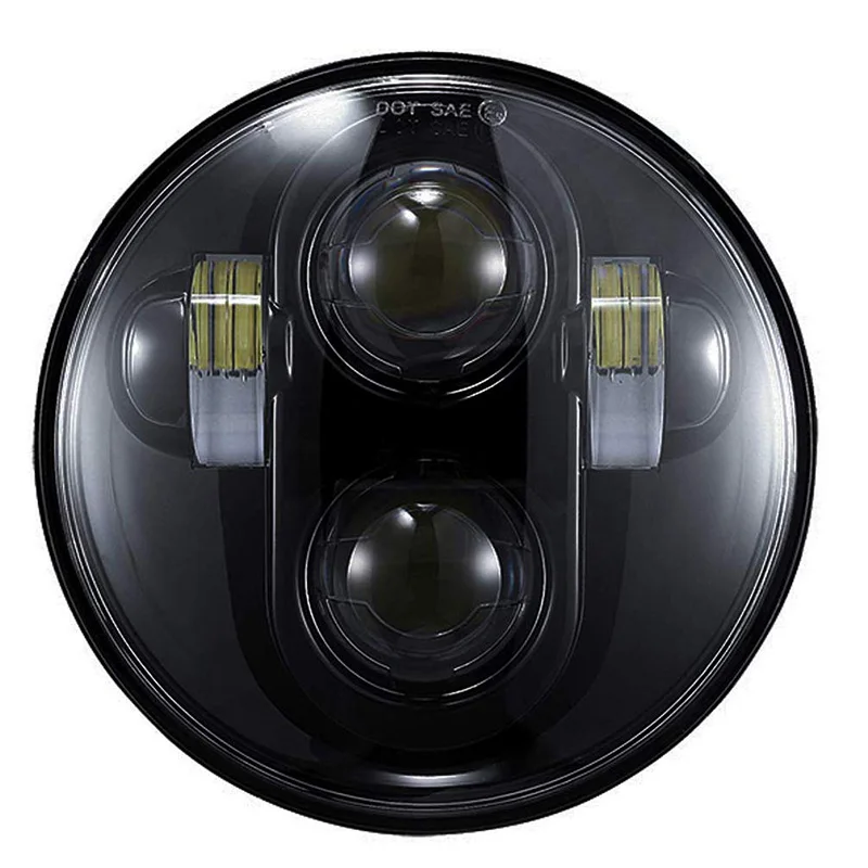 5,75 дюймовый светодиодный налобный светильник, Круглый, 5 3/4 '', для мотоцикла, проектор, налобный фонарь H4, дальний/ближний свет, светильник для вождения Dyna Street Bob Super 883 - Цвет: Black