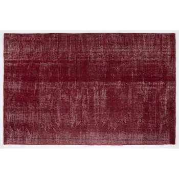 

Handmade Red Vintage Overdyed Turkish Area Rug 190x292 Cm-6'3''X9'7''