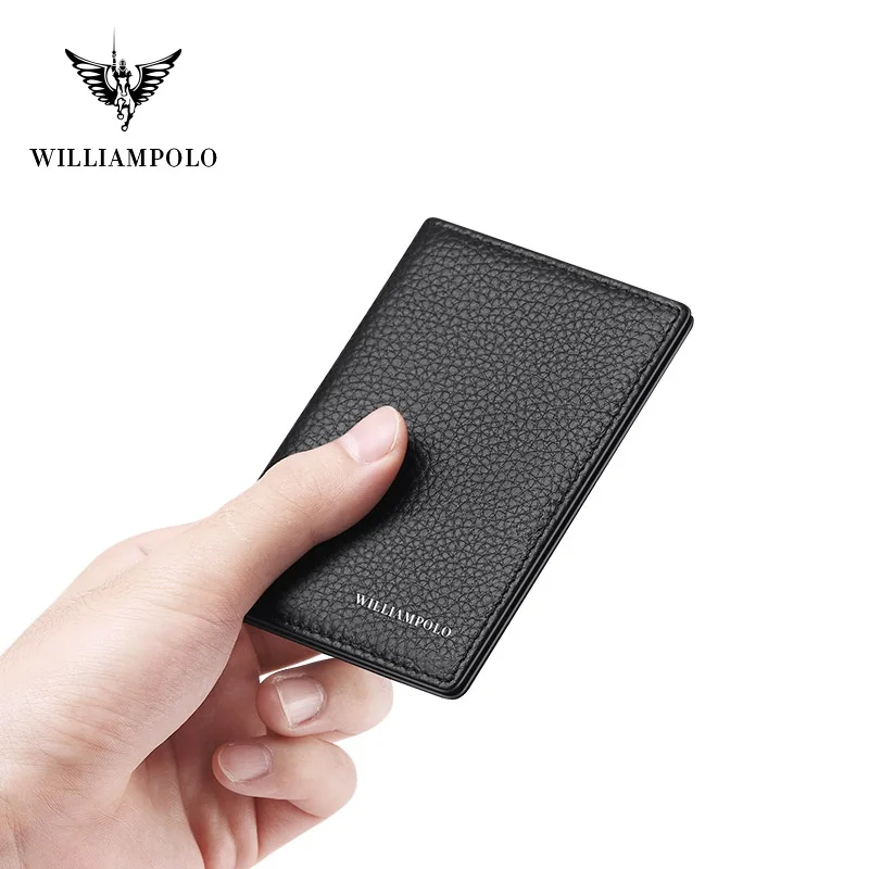 Ультратонкие мини кошельки WilliamPolo из натуральной кожи тонкий мужской держатель