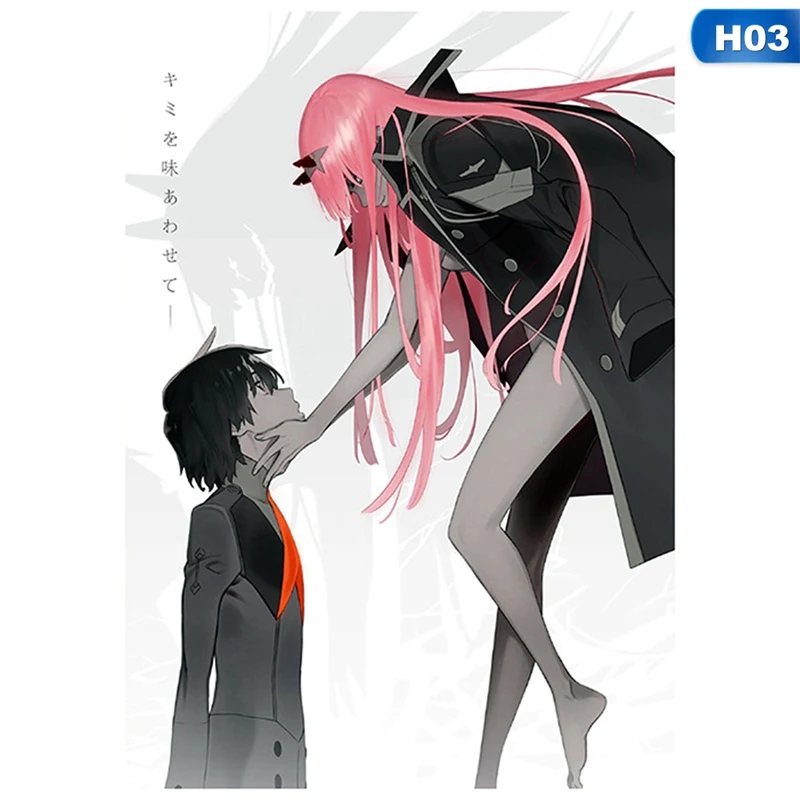 Dibujo de Anime japonés de Manga Darling In The Franxx, rollo de pintura de pared, 29x42cm, papel tapiz, pegatinas, póster
