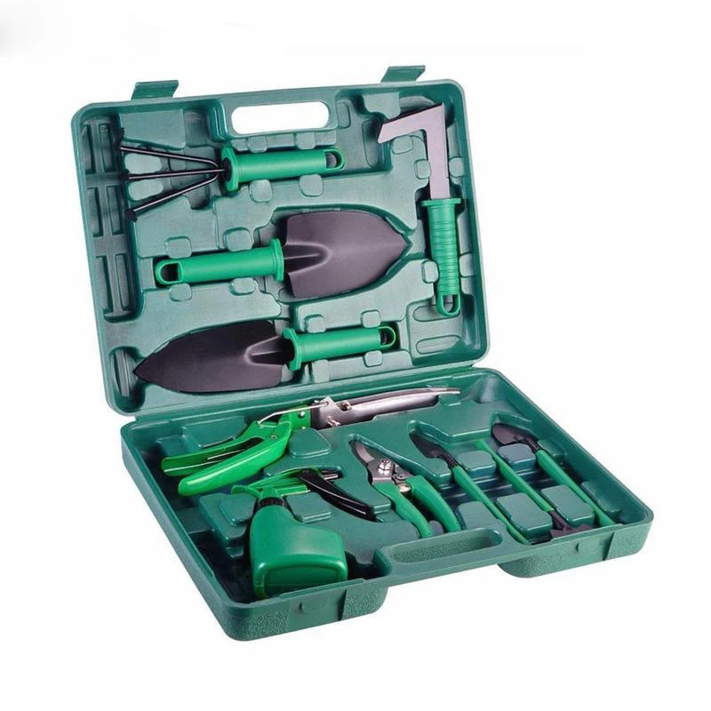 

EASY-10 Pcs/set Garden Tool Set Shovel Rake Clippers Household Multifunctional Kit Garden Planting Plastic Case Packing