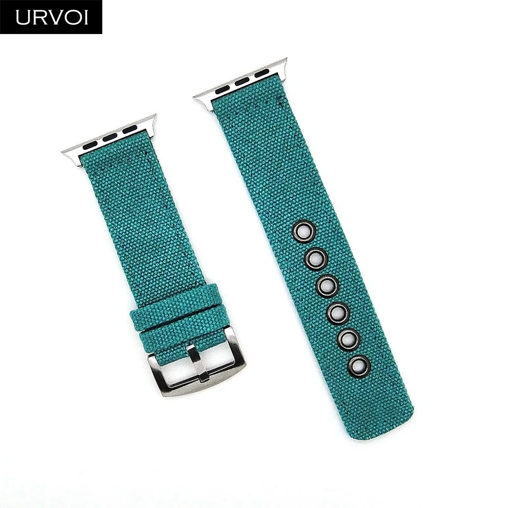 Peacock Blue Камуфляжный ремешок URVOI для Apple Watch 4, 5, 3, 2, 1, ремешок для iwatch 40, 44 мм, камуфляжный узор, наручные джинсы, классический дизайн, 12 цветов - Цвет ремешка: Peacock Blue