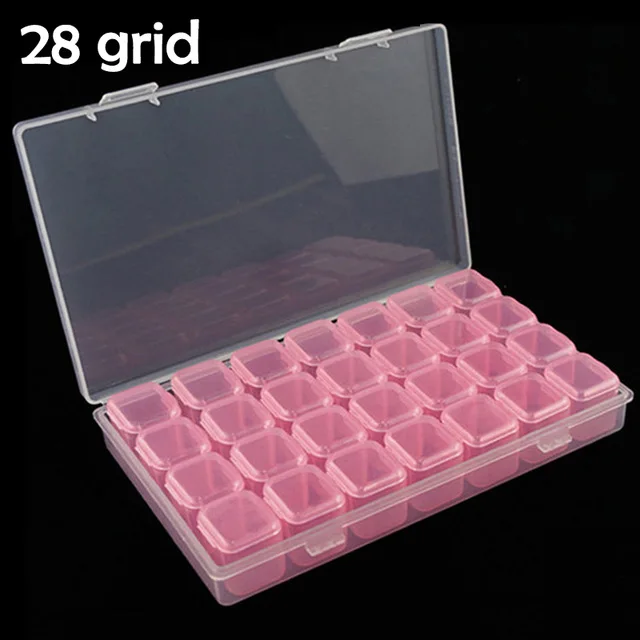 

Color Plastic Box Organizer Jewelry Storage Organizer Box Embroidery Storage Box Case 28 Storage Diamond Painting Accessories