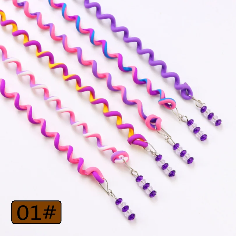 NO.01 6 шт./лот, радужные цвета, милые щипцы для завивки волос для девочек, инструменты для укладки волос, заколка для волос, аксессуары для волос принцессы - Цвет: NO.01