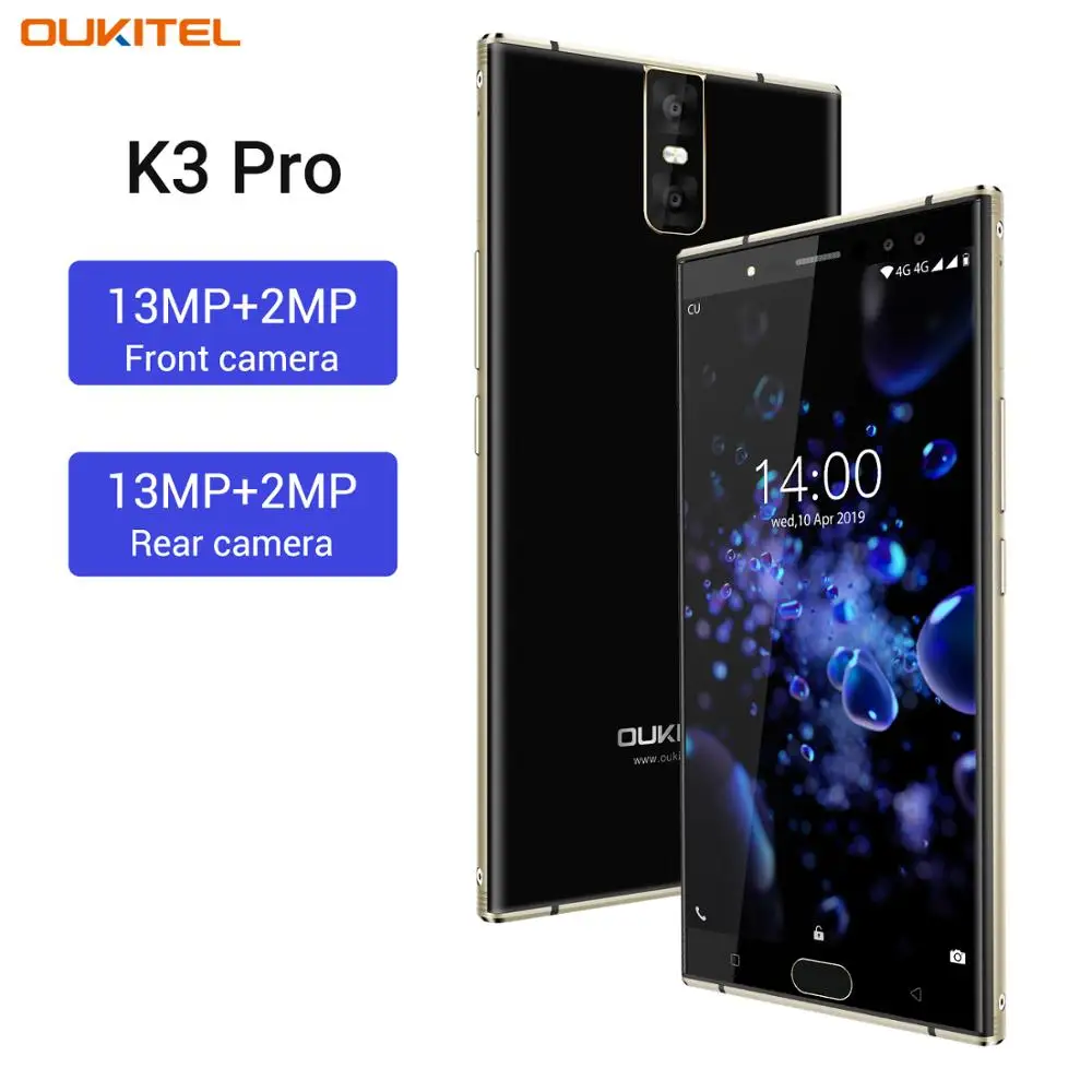 Мобильный телефон Oukitel K3 Pro Восьмиядерный MT6763 4 Гб 64 ГБ 5 дюйма двойной экран 2.5D 6000