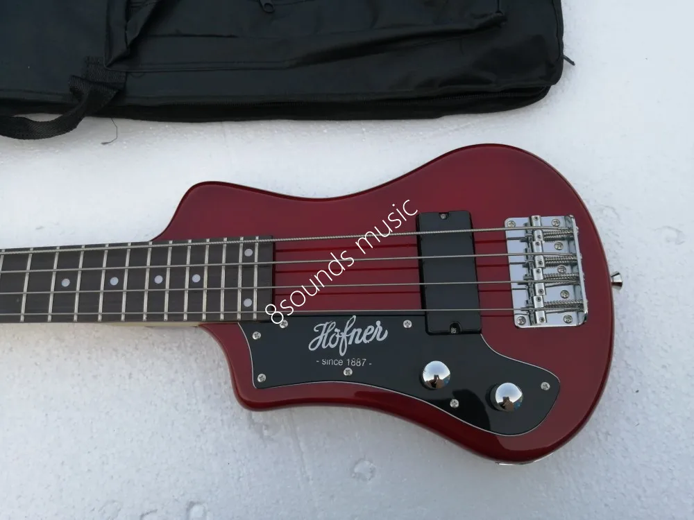 burgandy hofner коротышка бас 4 струны на заказ hofner Мини Путешествия Бас левша электрический бас