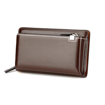 

New Men's Clutch Bags Fashion Casual Zip Wallet Clutch Bag Men's PU leather wallet male business handbag Mobile phone bag purse