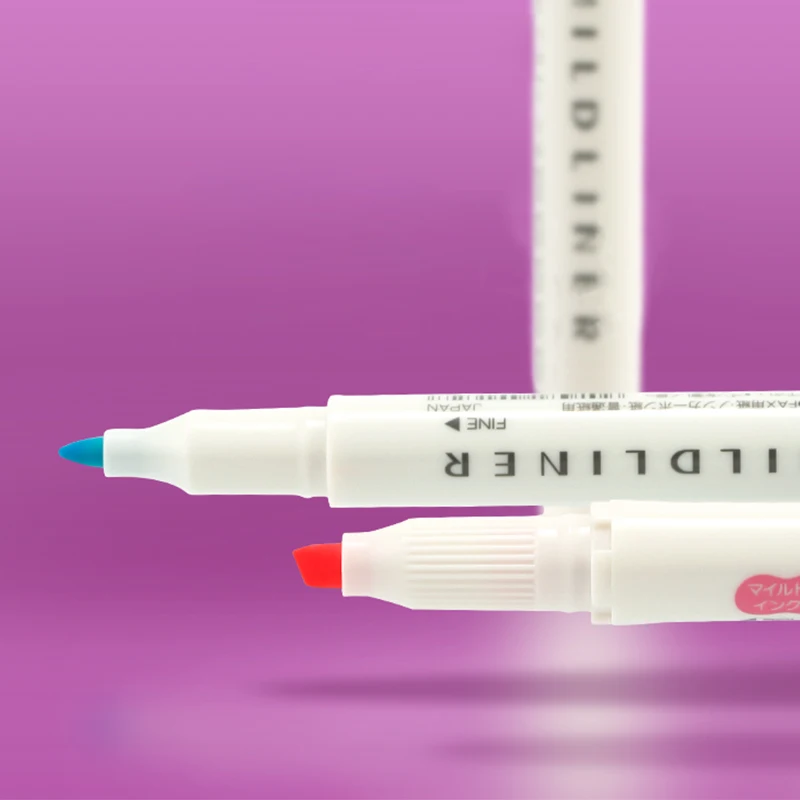 Ручка маркер Zebra Mildliner WKT7 цветные маркеры с двойным наконечником флуоресцентные
