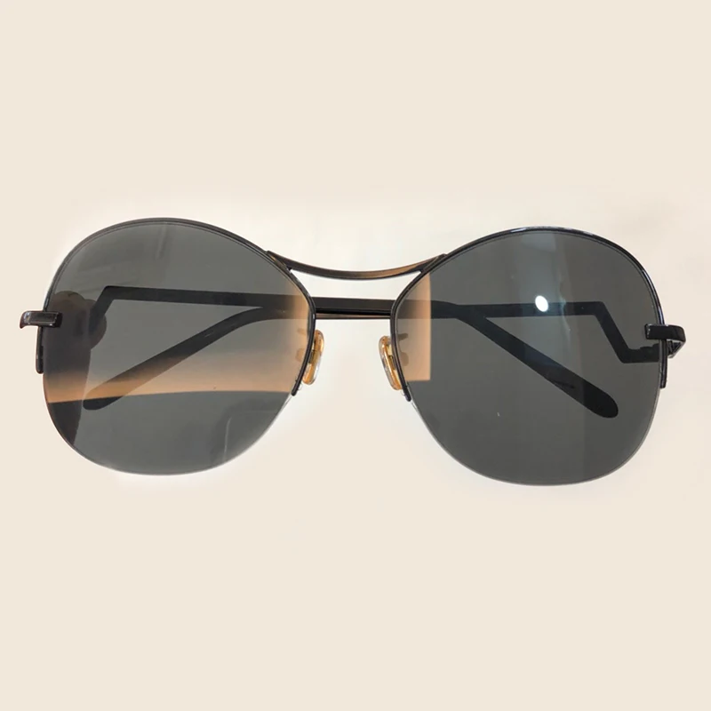 No1 Sunglasses Брендовые Солнцезащитные очки женские Ретро круглая оправа из сплава градиентные линзы дизайнерские UV400 Защитные Линзы новые высококачественные оттенки - Цвет линз: No1 Sunglasses