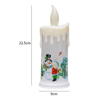 

Teardrop Christmas Pattern Simulation Electronic Candle Decorative Lamp Home Xmas Decoration HFing