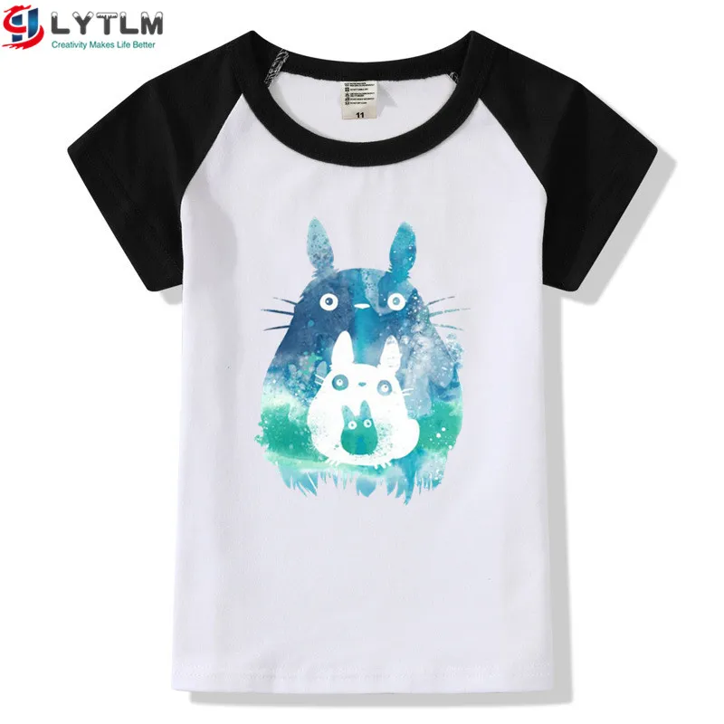 LYTLM Totoro/футболка детская футболка «Мой сосед Тоторо» Fille Koszulki Meskie/футболка для мальчиков Осенняя детская одежда XXX для девочек - Цвет: DX Raglan Black