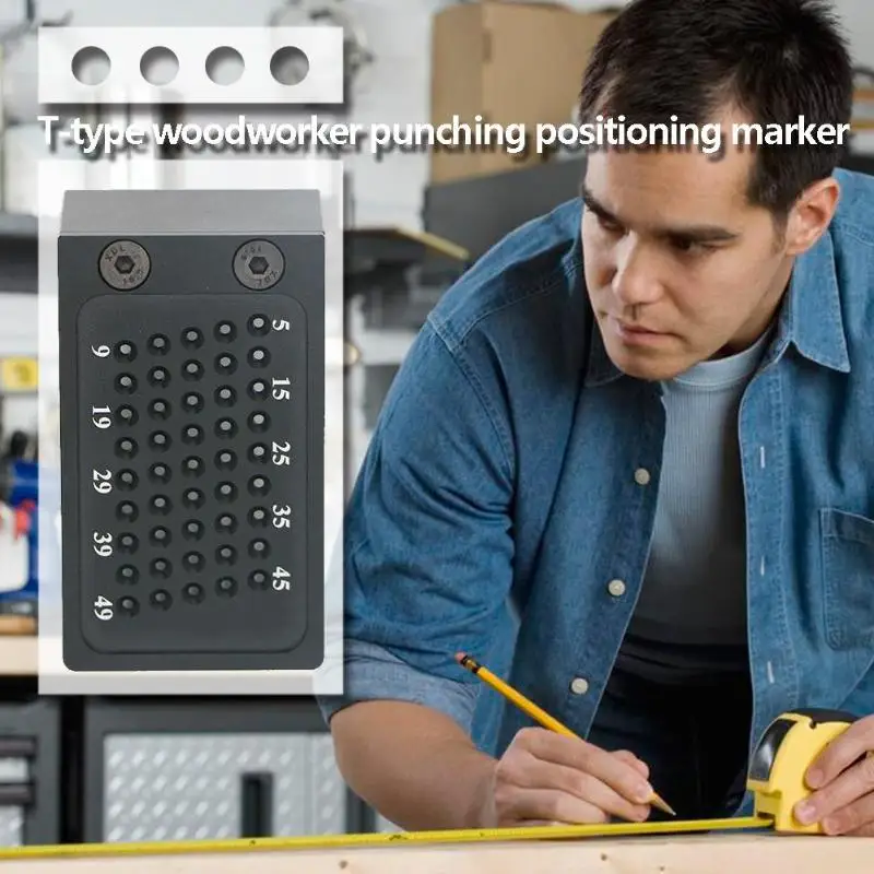 Дыропробивная дырочка Scriber Gauge из алюминиевого сплава, Т-образная деревообрабатывающая линейка, дыромер, позиционирование, скрещенный калибр, Столярный инструмент