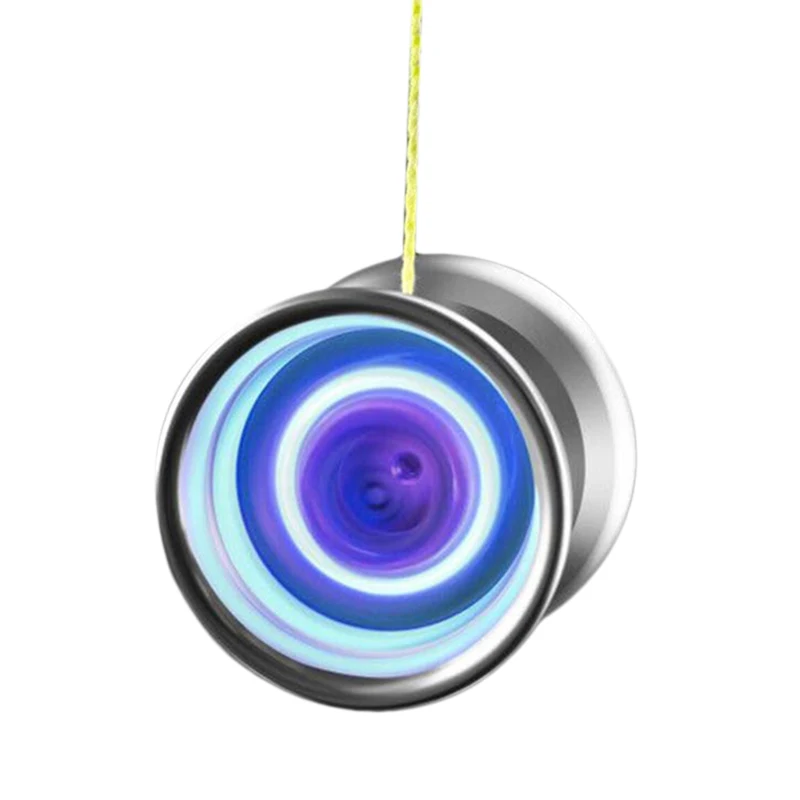 Волшебный yoyo Y02-Aurora светильник yoyo, профессиональный не реагирующий yoyo, сплав yoyo с синим Led светильник s мяч с сумкой перчатки 5x веревки