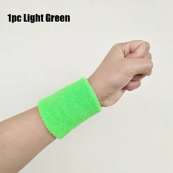 Colorful Cotton Fiber Sweat Wristbands - Sporty Accessories (Light Green)