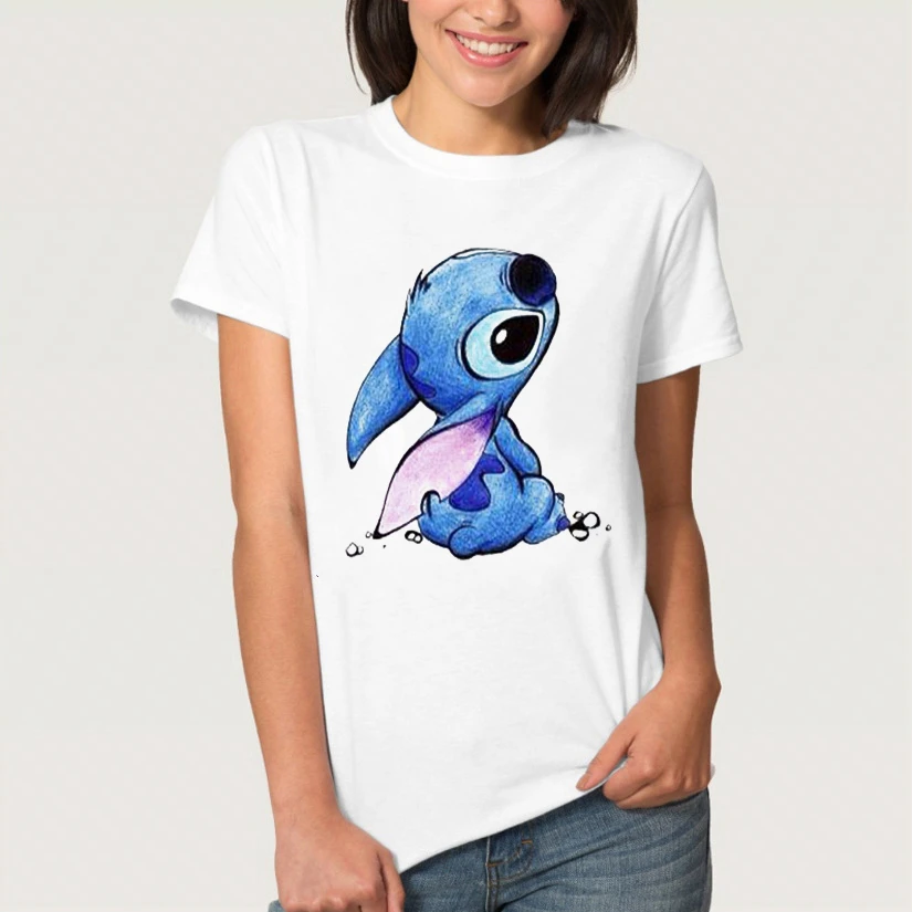 Футболка с вышивкой милые топы героями мультфильмов в стиле Харадзюку забавная