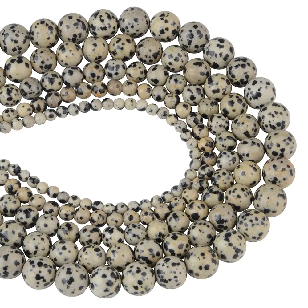 Balmatine Jasper Chanfar 4 6 8 10 12 мм бусины из натурального камня черная лава тигровый глаз россыпью каменные бусины для изготовления браслетов и ожерелья - Цвет: Balmatine Jasper
