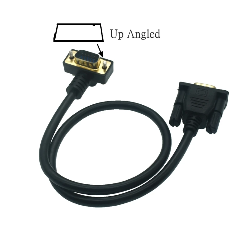 10M 5M 3M 0.5M 90 VGA Monitor Right Up Down Angle Male To Straight Male Adapter Cable for Projector Computer Monitor HDT
