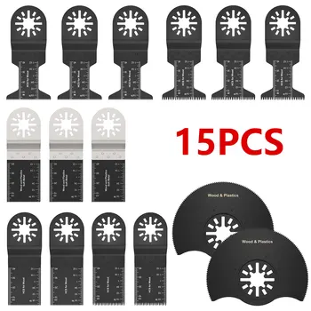 

15pcs Multi-Function Bi-Metal Oscillating Saw Blade Multi Tool Wood Cutting Saw Blade for Fein Multimaster Dewalt Makita Bosch