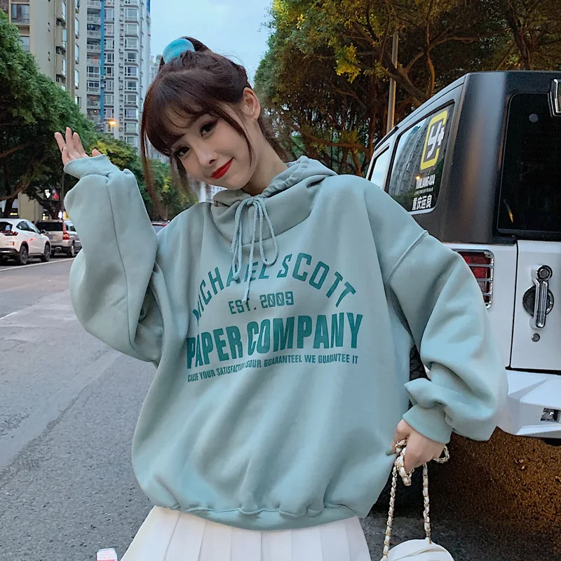 Sudadera Mujer осень зима женские Теплые Толстовки корейский Ulzzang Harajuku флис толстые толстовки с капюшоном женские свободные пальто