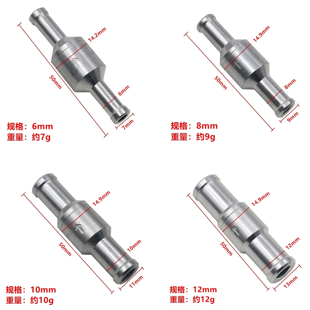 1 PCs Aluminum Fuel Check valve (gasoline diesel) 6mm/8mm/10mm/12mm check valve fuel