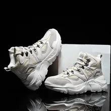 HKXN ботинки на шнуровке с высоким берцем Мужская зимняя хлопковая обувь, бархатная обувь теплая обувь спортивная обувь мужские уличные Нескользящие ботильоны