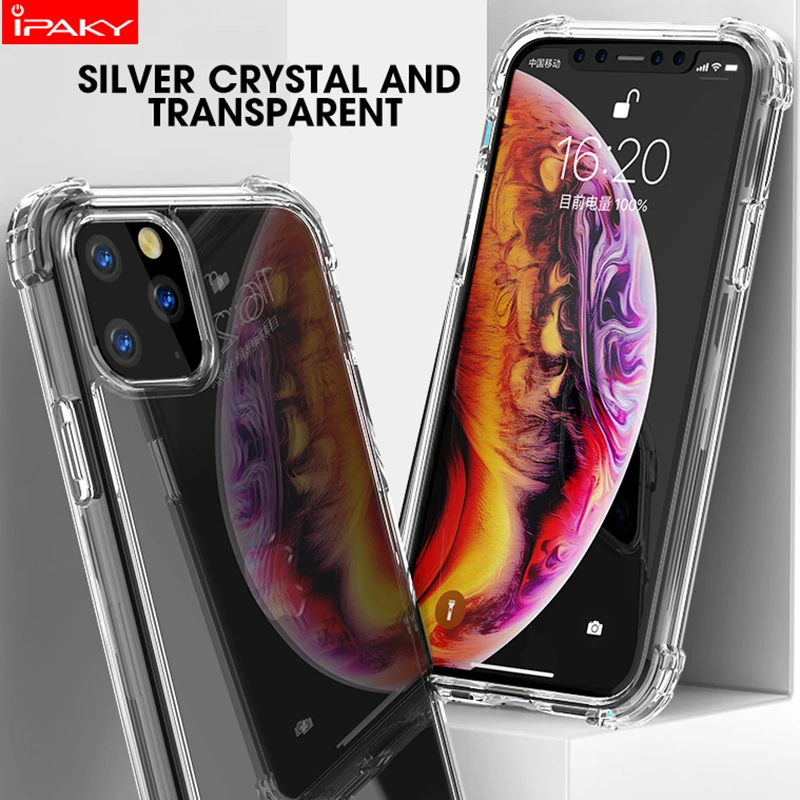 Для iPhone 11 Чехол IPAKY для Pro PC задняя ТПУ бампер Гибридный прозрачный противоударный